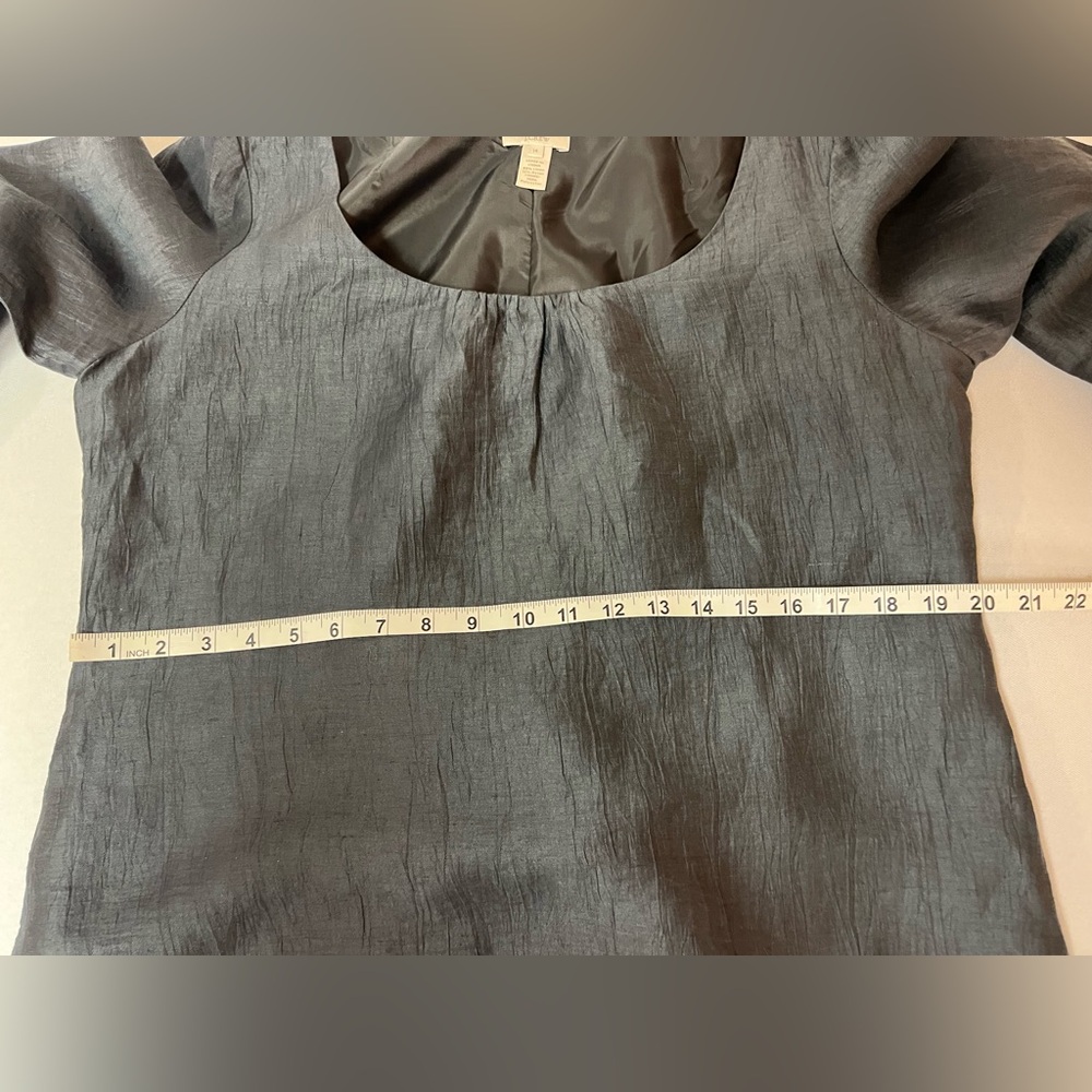 J. Crew Dark Grey Dupioni Silk Blend Shift Dress / Pockets - 14 - Picture 7 of 9